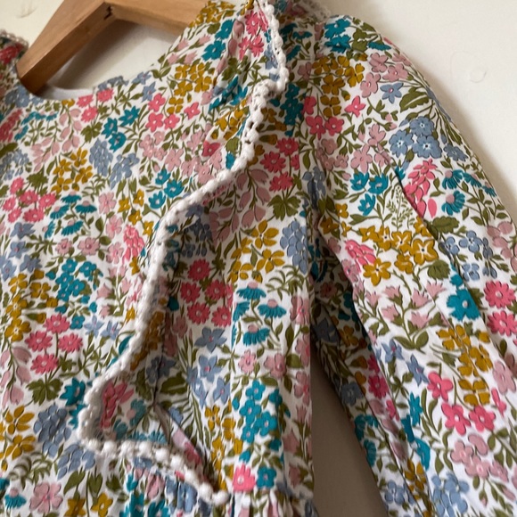 Baby girls BEBE BY MINIHAHA Liberty Mustard Floral Ruffle Dress Size 2 (18-24 M) - Picture 4 of 12